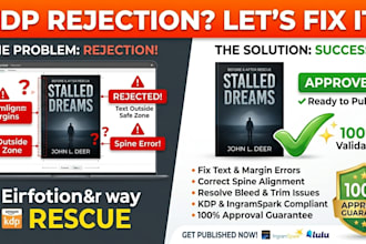 fix rejected book cover for amazon KDP, ingramspark, or lulu