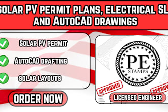 design solar pv permit plans, electrical sld and autocad drawings mi tx oh ny