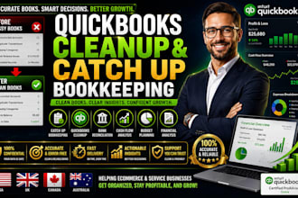 catch up bookkeeping, quickbooks cleanup, cash flow, budgeting, and financial