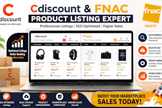 setup your seller account and list products on cdiscount or fnac professionally