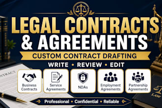 write, review, and edit business legal contracts and agreements as your lawyer