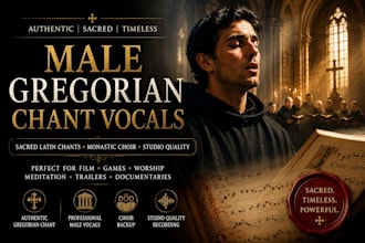 record authentic male gregorian chant and sacred latin vocals