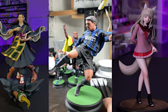 3d print and paint custom anime figure miniature diorama stl resin 3d printing