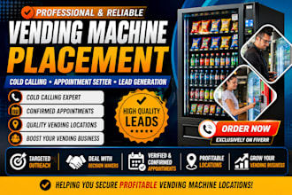 design unique vending machine locator by making cold calling