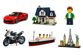 do custom 3d lego model, house, minifig, bike, ship, miniature, car and partlist