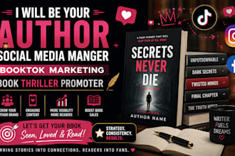 be your author social media manger booktok marketing book thriller promoter
