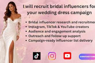 recruit bridal influencers for your wedding dress campaign