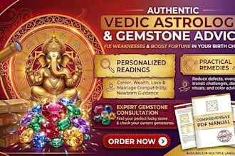 do expert vedic astrology and gemstone consultation with a detailed PDF