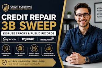 do credit repair 3b sweep, dispute errors  and public records