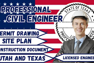 draw and stamp architectural plans and site plan for utah and texas