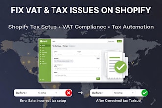 set up shopify UK vat, hmrc tax compliance, and vat registration settings