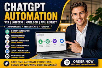 setup chatgbt ads chatgpt automation wix jotform make com API automation lemlist