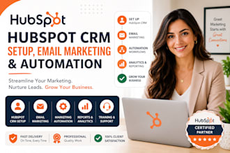 set up hubspot CRM, email marketing and automation