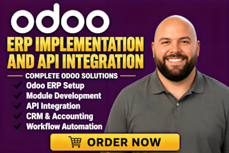 implement odoo erp, develop and customize odoo modules and API integration