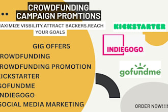 promote your gofundme, gogetfunding campaign for visibility and donations
