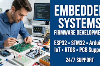 develop custom embedded systems, esp32 stm32 firmware and iot products