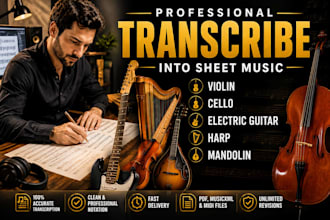 transcribe trumpet, french horn, flugelhorn and euphonium into sheet music