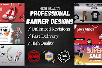 design a professional shopify banner, website banner and web slider
