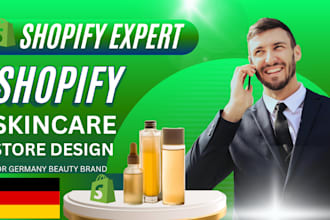 design a shopify skincare store for german beauty brands