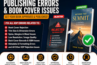 fix amazon KDP publishing errors and book cover issues