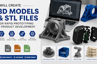 create stl files and 3d models for rapid prototyping and product development