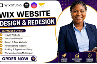 do wix website redesign travel agent vacation website, wix hotel booking website