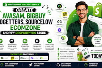 create avasam bigbuy gogetters sourcelow ecomzone shopify dropshipping store