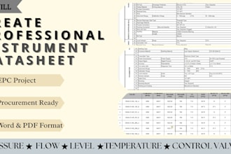 develop professional instrument datasheets