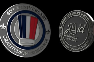 do 3d coin design custom medals and corporate token cad modeling