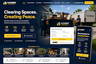 build wix dumpster rental website junk removal website residential cleanout site