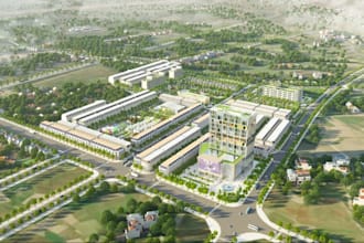 design 3d aerial urban planning masterplan site plan layout real estate render