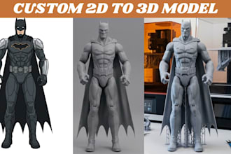 convert 2d image to 3d model, 3d character, product model and stl file