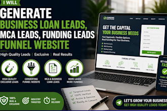 generate business loan leads, mca leads, funding leads funnel website