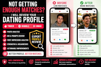 review your tinder, bumble and hinge dating profile