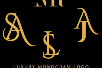 design luxury wedding monogram logo for boutique and brand