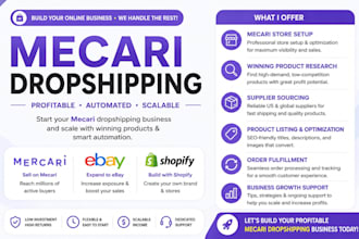 do mercari product listing dropshipping shopify store design ebay listing VA