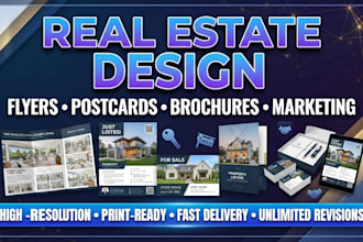 design real estate flyer property listing postcard brochure marketing materials