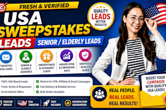 provide fresh new USA sweepstak leads, senior elderly leads