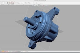 do 3d scan to cad design, mechanical part reverse engineering and stl recreation