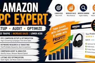 setup audit and optimize your amazon ppc ads campaign and amazon listing
