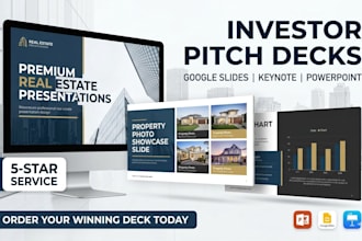 design real estate powerpoint presentation, investor pitch deck or google slides