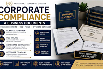 prepare nominee agreement, ucc 1 filing, corporate compliance, offshore company