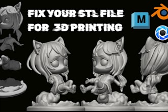 fix repair convert stl obj 3mf 3d model file for rapid prototype print and ship