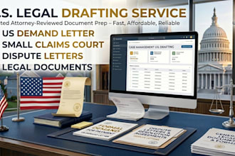 draft US small claims,  demand letters, dispute letters, and court documents