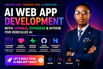 build ai web app with lovable, integrate supabase and github for hercules ai