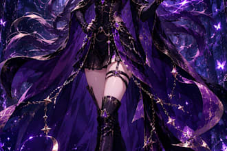 fantasy mage character illustration, oc, fanart, vtuber