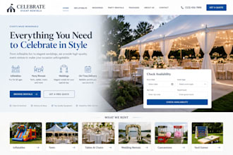 design squarespace event rental website inflatable wedding party rental website