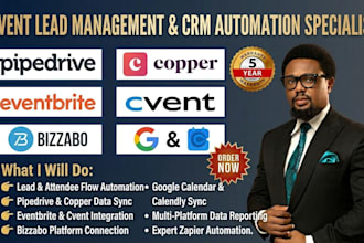 setup pipedrive copper eventbrite cvent bizzabo google calendly crm automation