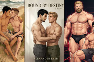 draw semi realistic gay nsfw sexy male couple character muscular oc fantasy art