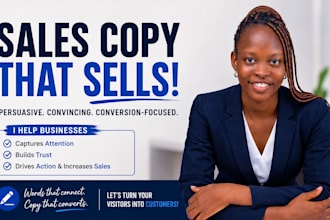 write sales copy for a sales page, sales funnel, landing page, sales copywriting